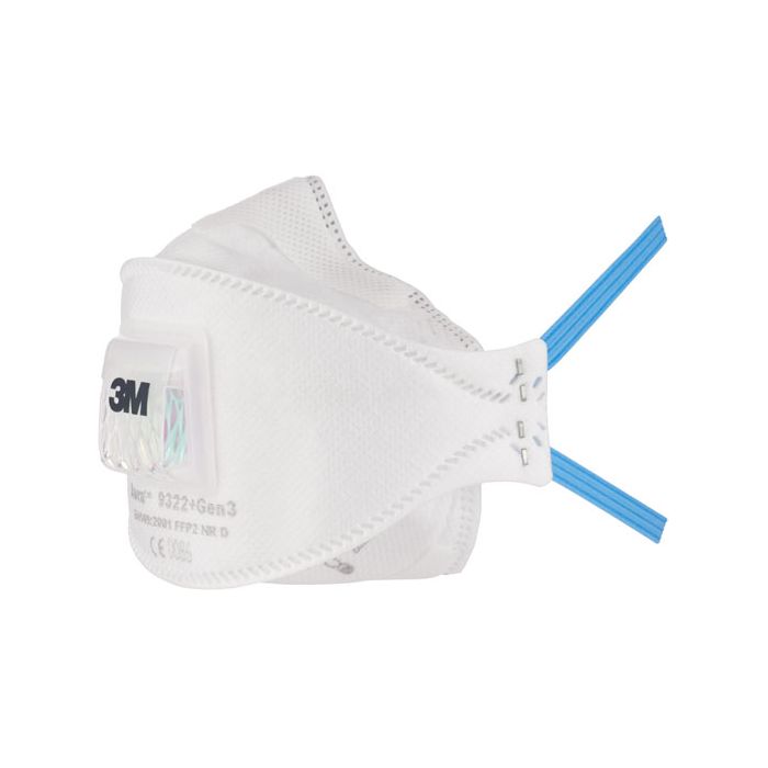 3M 9322+GEN3 AURA FFP2V MASK - White 3M 9322+GEN3 AURA FFP2V MASK - White