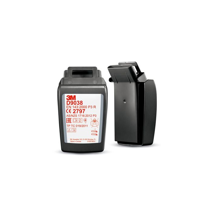 3M D9038 SECURE CLICK HARD CASE P3 R HF FILTER - Black
