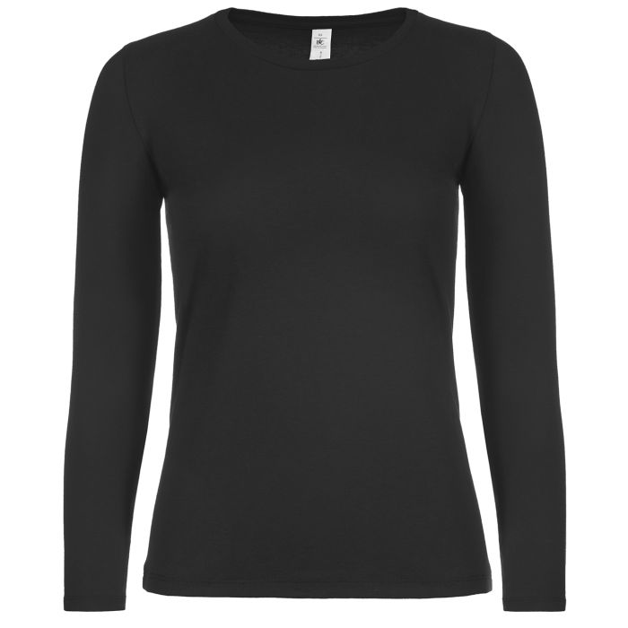 B&C #E150 long sleeve /women - Black* - S