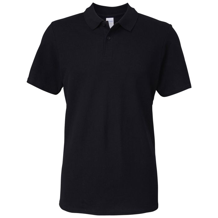 Softstyle™ adult double piqué polo - Black - S Softstyle™ adult double piqué polo - Black - S