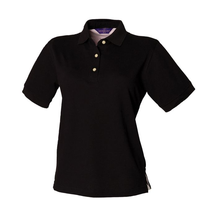 Women's classic cotton piqué polo shirt - Black - S Women's classic cotton piqué polo shirt - Black - S