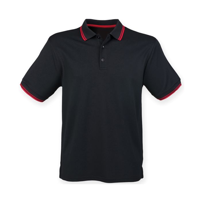 Double tipped Coolplus® polo shirt - Black/Red - XS Double tipped Coolplus® polo shirt - Black/Red - XS