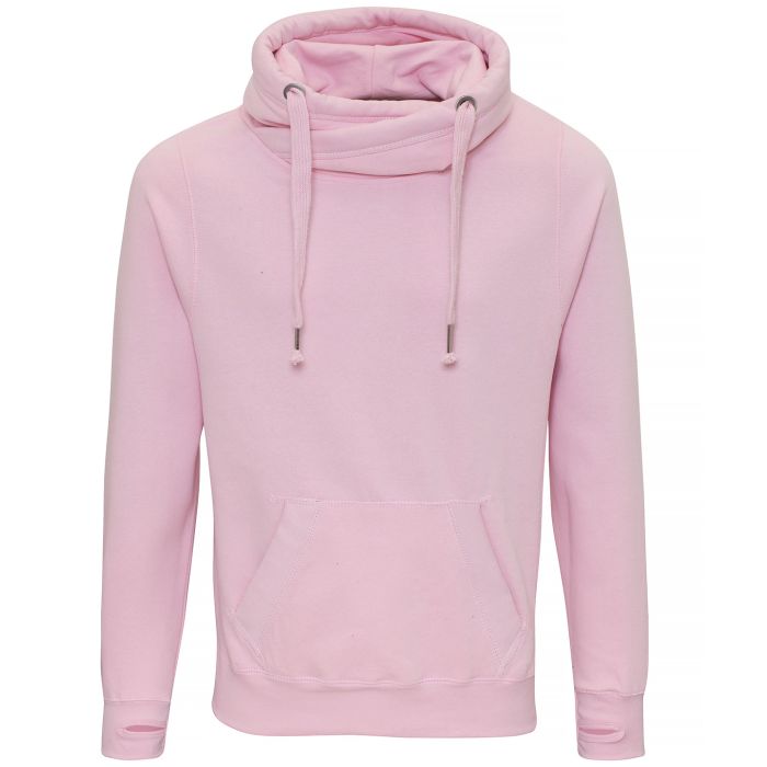 Cross neck hoodie - Baby Pink - XS Cross neck hoodie - Baby Pink - XS
