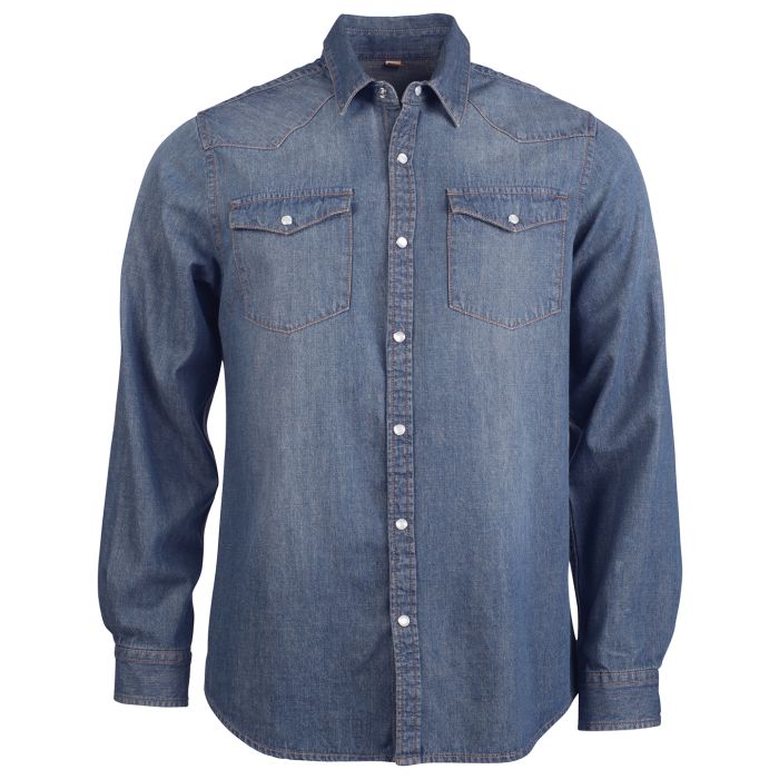 Men's long-sleeved denim shirt - Blue Jean - S Men's long-sleeved denim shirt - Blue Jean - S