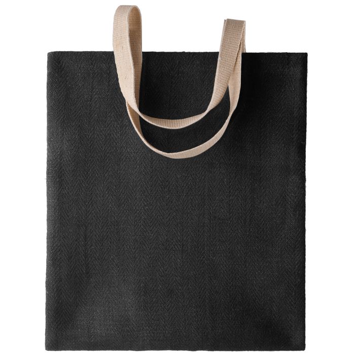 100% natural yarn dyed jute bag - Black - One size 100% natural yarn dyed jute bag - Black - One size