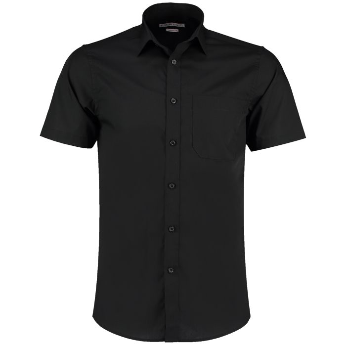 Poplin shirt short-sleeved (tailored fit) - Black* - 13.5 Poplin shirt short-sleeved (tailored fit) - Black* - 13.5
