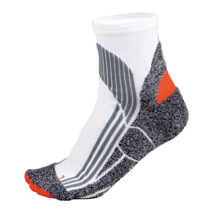 Technical sports socks - White/Grey/Orange - Socks UK 3/6
