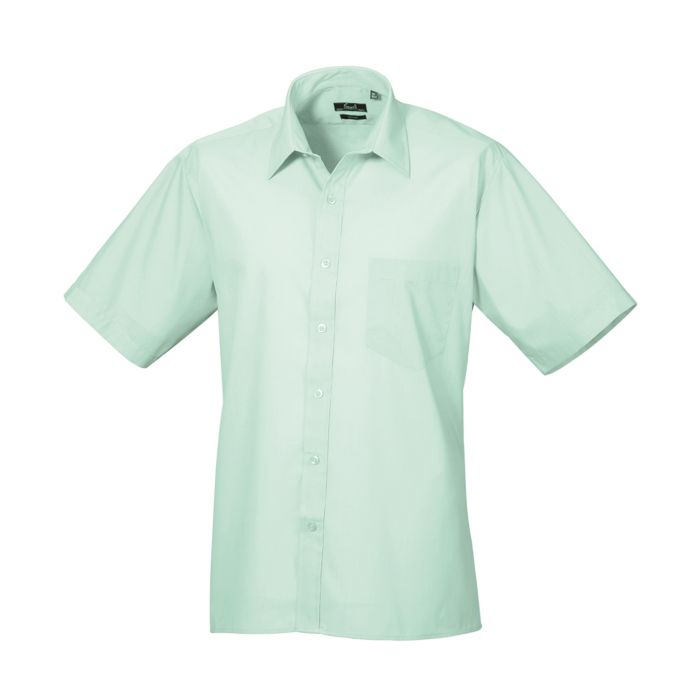 Short sleeve poplin shirt - Aqua - 15