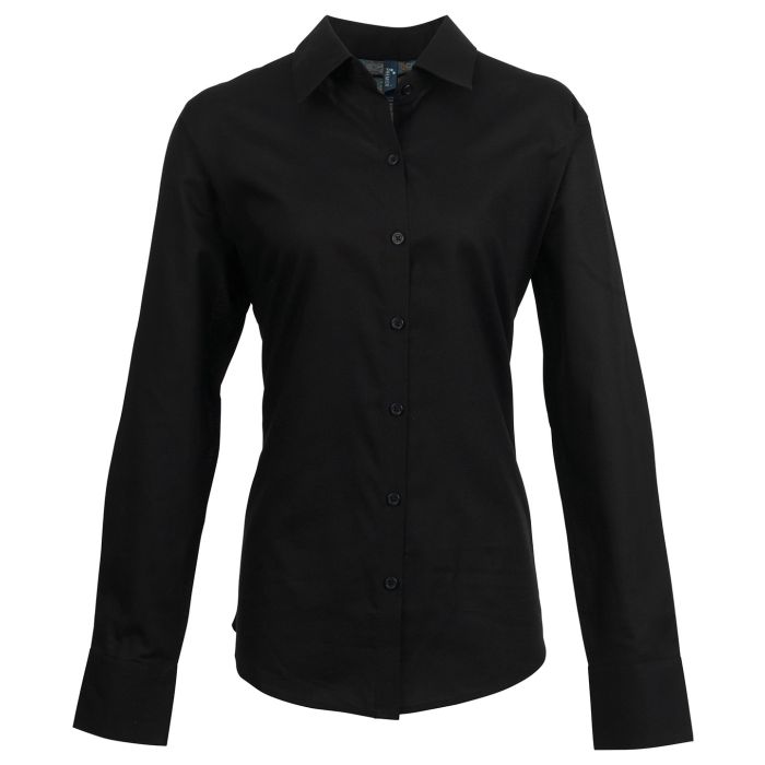 Women's signature Oxford long sleeve shirt - Black - Wom 8