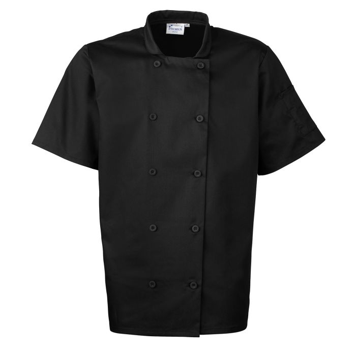 Short sleeve chef’s jacket - Black - XS