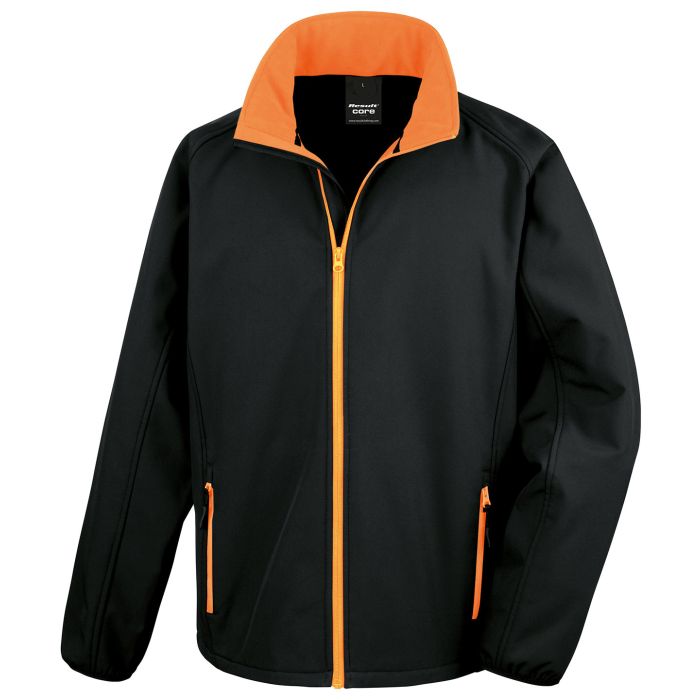 Core printable softshell jacket - Black/Orange - S Core printable softshell jacket - Black/Orange - S