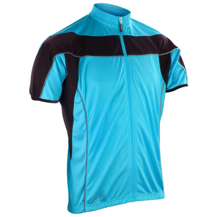 Spiro bikewear full-zip top - Aqua/Black - S Spiro bikewear full-zip top - Aqua/Black - S