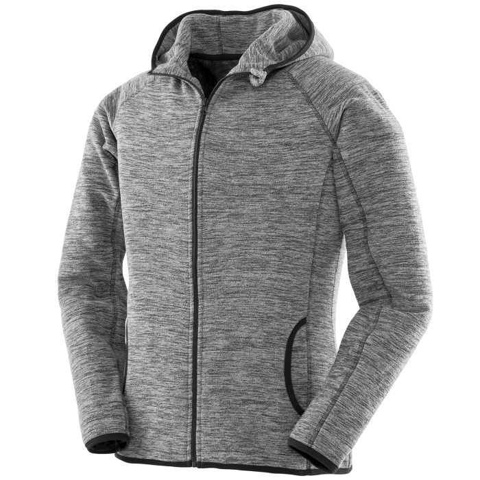 Women's microfleece hoodi - Grey/Black - XS