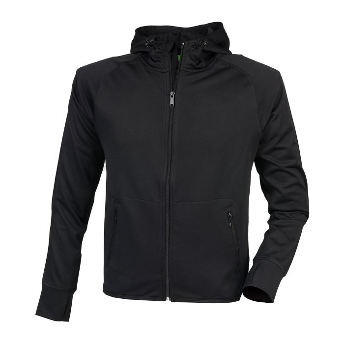 Hoodie with reflective tape - Black - XS