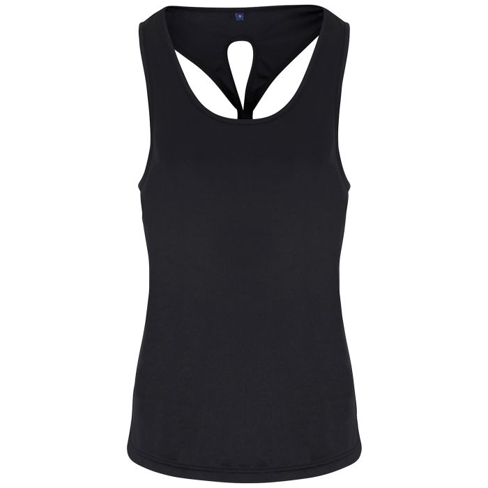 Women's TriDri® yoga knot vest - Black - XS
