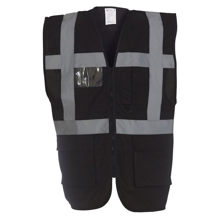 Multifunctional executive hi-vis waistcoat (HVW801) - Black* - S