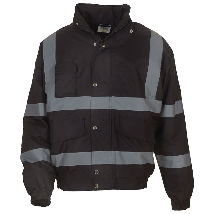 Hi-vis classic bomber jacket (HVP211) - Black - S Hi-vis classic bomber jacket (HVP211) - Black - S