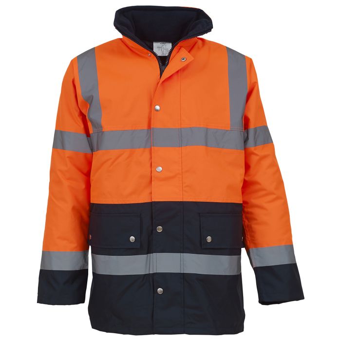 Hi-vis two-tone motorway jacket (HVP302) - Orange/Navy - S Hi-vis two-tone motorway jacket (HVP302) - Orange/Navy - S