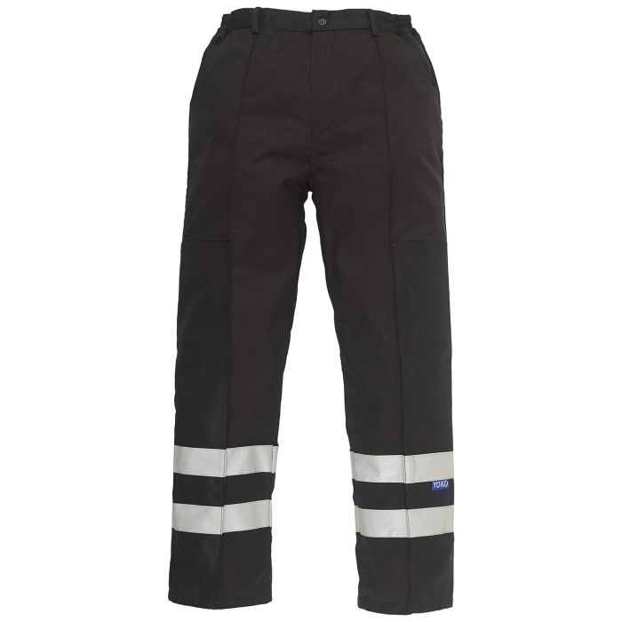 Reflective polycotton ballistic trousers (BS015T) - Black - 30 Reg Reflective polycotton ballistic trousers (BS015T) - Black - 30 Reg
