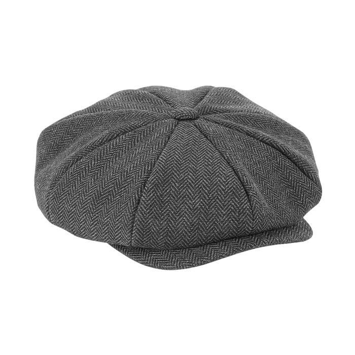 Heritage baker boy cap - Charcoal Herringbone - S/M