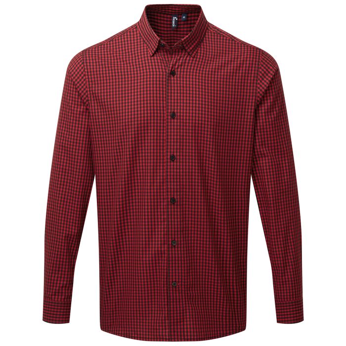 Maxton check long sleeve shirt - Black/Red - S