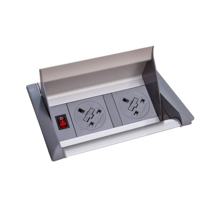 Aero fliptop in-table power module 1 - Grey/Silver