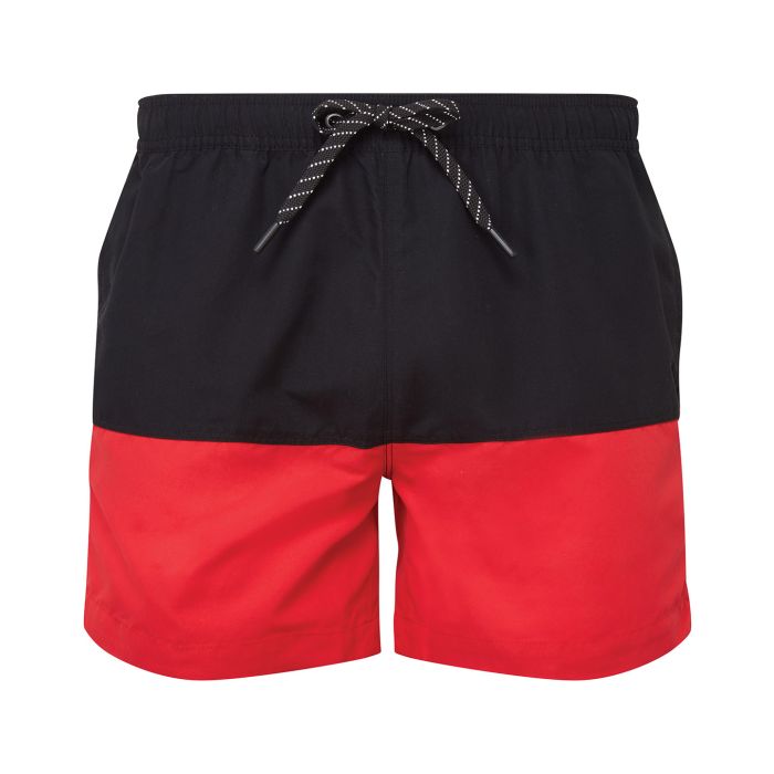 Block colour swim shorts - Black/Red - S Block colour swim shorts - Black/Red - S