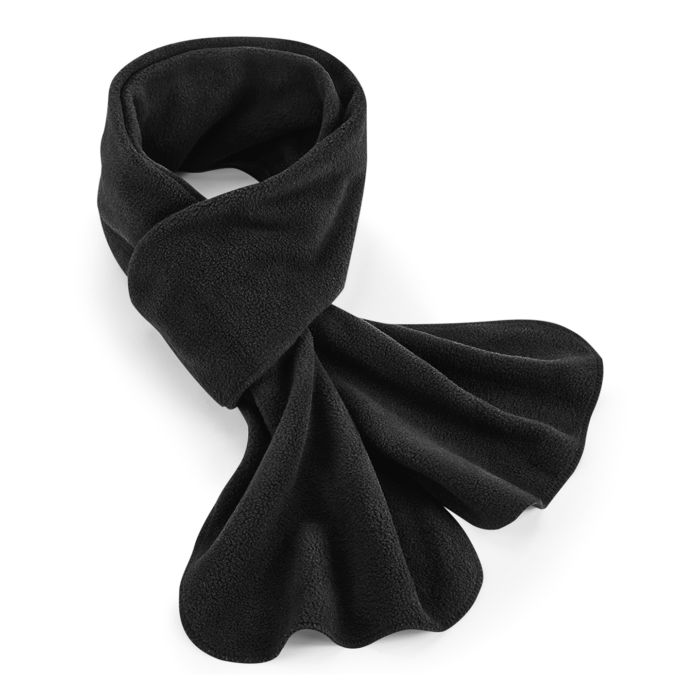 Recycled fleece scarf - Black - One size