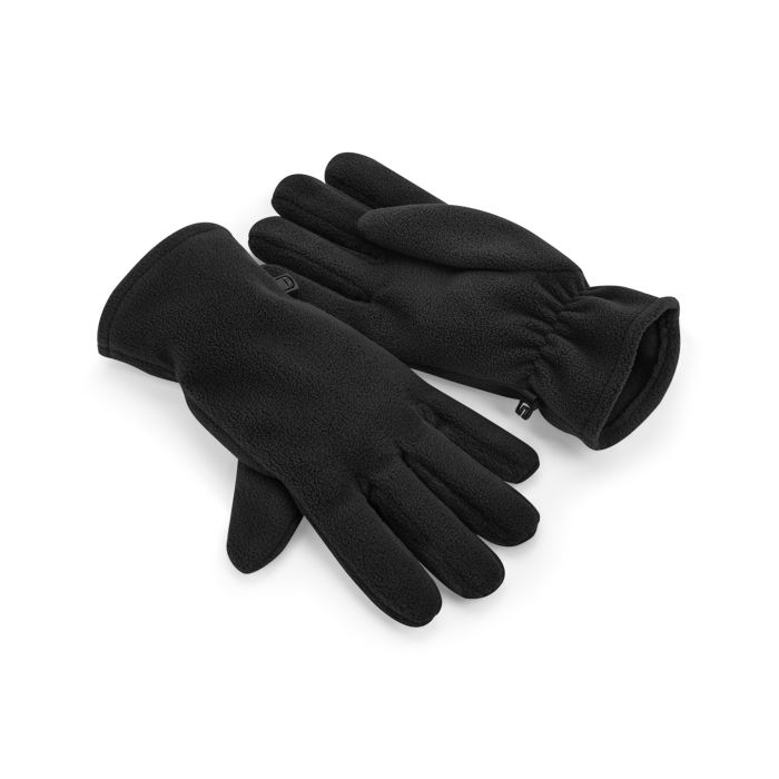 Recycled fleece gloves - Black - S/M Recycled fleece gloves - Black - S/M