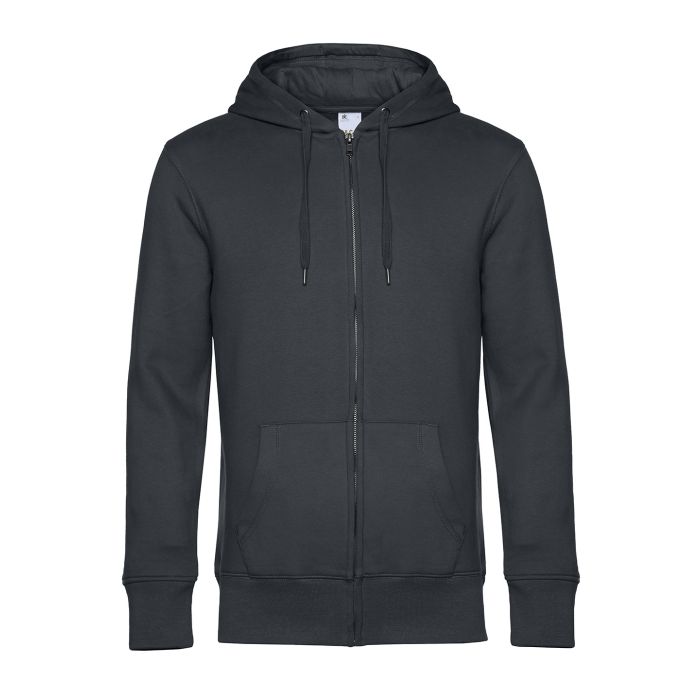 B&C KING Zipped Hood - Asphalt* - XS B&C KING Zipped Hood - Asphalt* - XS