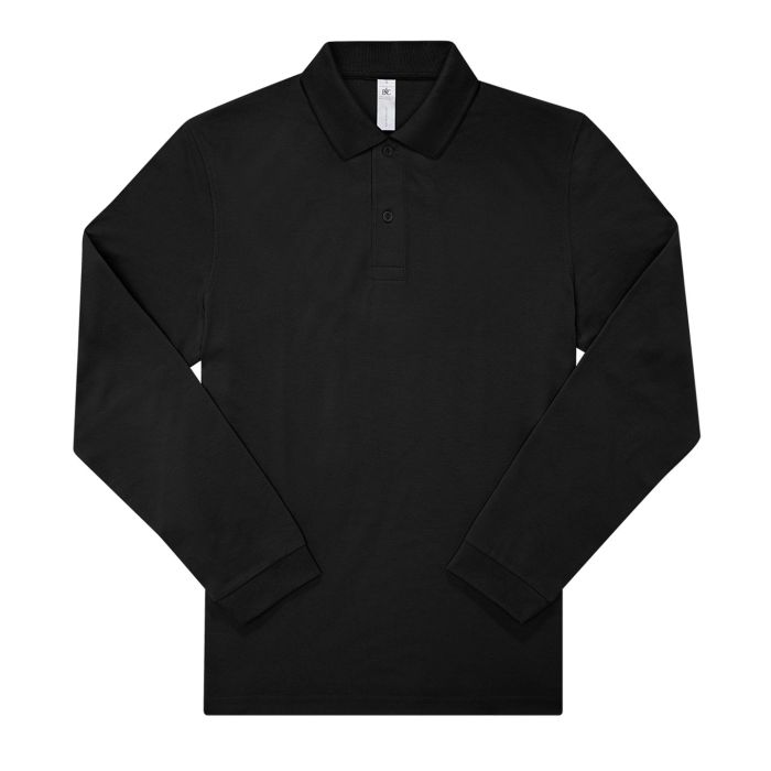B&C My Polo 180 LSL - Black* - S B&C My Polo 180 LSL - Black* - S