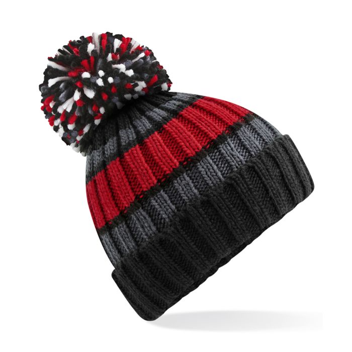 Hygge striped beanie - Black Cherry - One size Hygge striped beanie - Black Cherry - One size