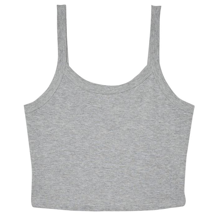 Women’s micro rib spaghetti strap tank - Athletic Heather - XS