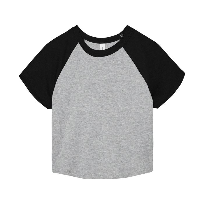 Women’s micro rib raglan baby t-shirt - Athletic Heather/Black - XS Women’s micro rib raglan baby t-shirt - Athletic Heather/Black - XS