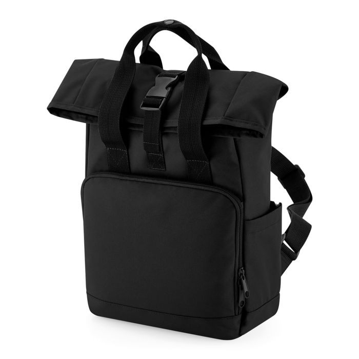 Recycled mini twin handle roll-top backpack - Black - One size Recycled mini twin handle roll-top backpack - Black - One size