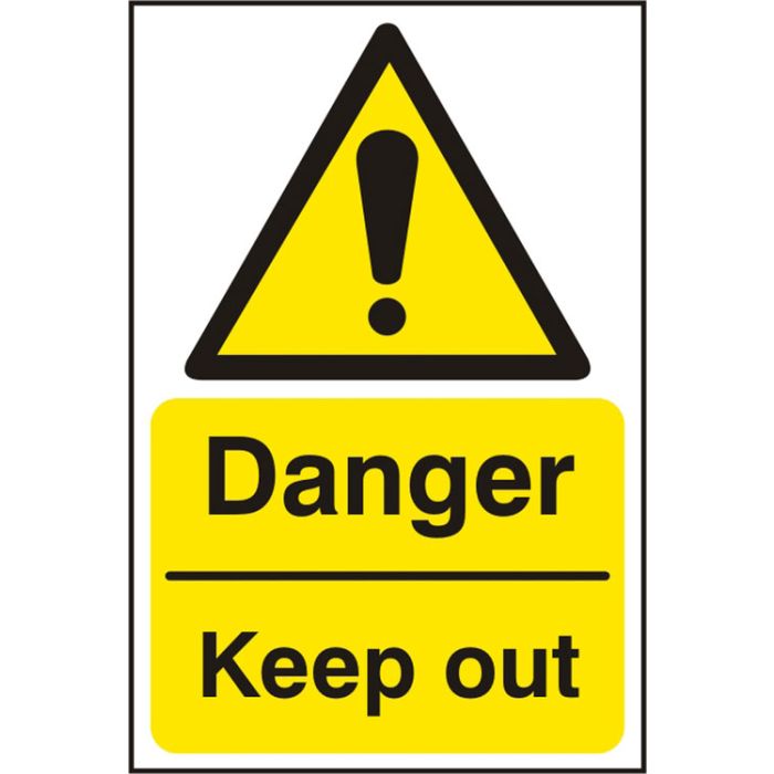 DANGER KEEP OUT  SAV 200MM X 300MM - White/Yellow