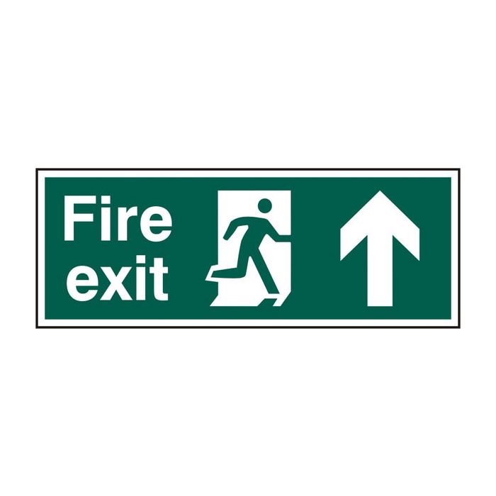 FIRE EXIT MAN ARROW UP RPVC 400MM X 150MM - Green FIRE EXIT MAN ARROW UP RPVC 400MM X 150MM - Green