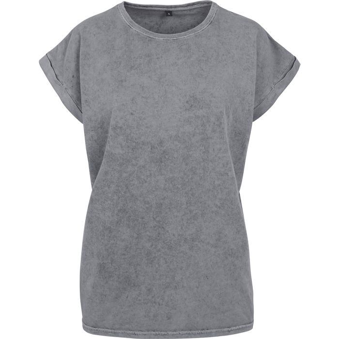 Women's acid washed extended shoulder tee - Asphalt - S Women's acid washed extended shoulder tee - Asphalt - S