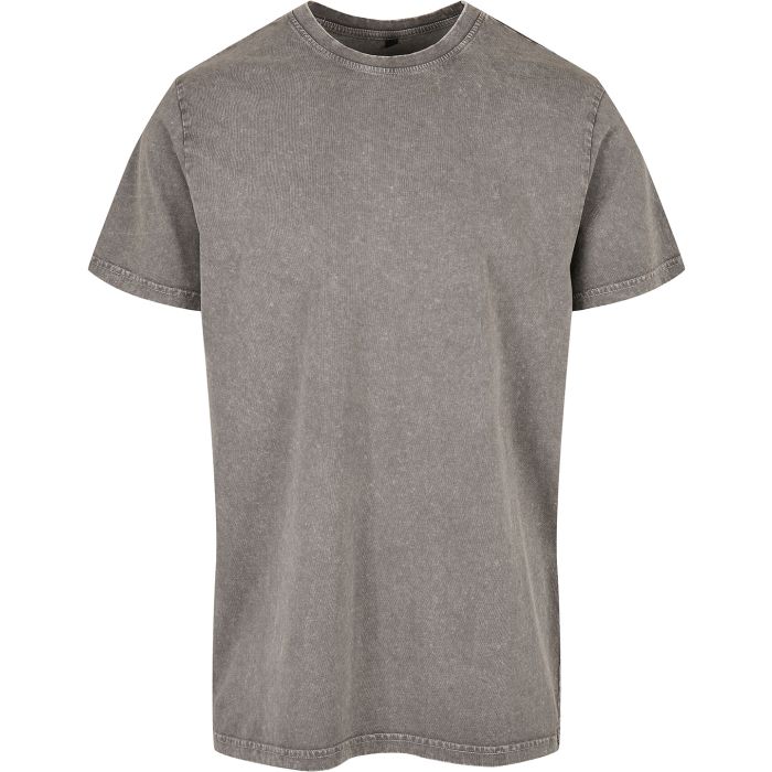 Acid washed round neck tee - Asphalt - XS