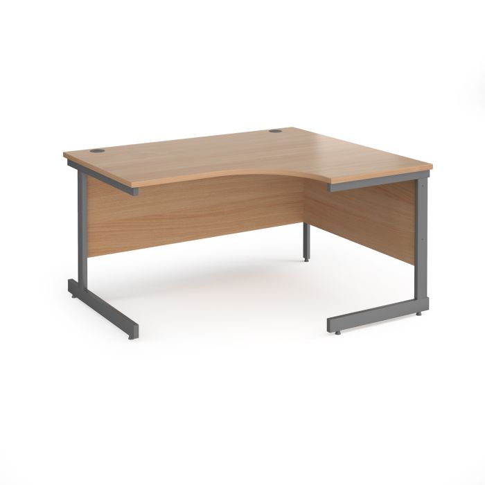 Contract 25 cantilever leg RH ergonomic desk-Beech