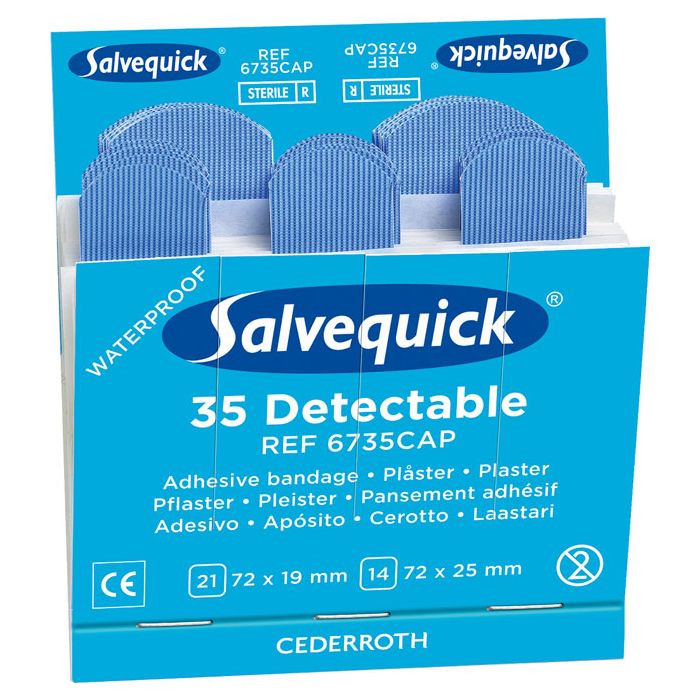 SALVEQUICK BLUE DETECTABLE PLASTERS REFILL - Blue