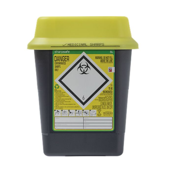 SHARP SAFE SHAPS BIN 5LTR - Yellow SHARP SAFE SHAPS BIN 5LTR - Yellow