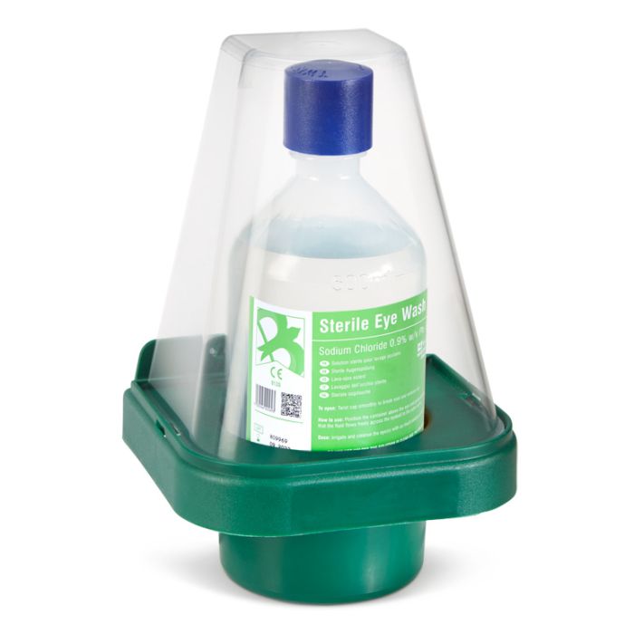CLICK MEDICAL SINGLE EYEWASH STAND WITH 1 x 500ml - Clear