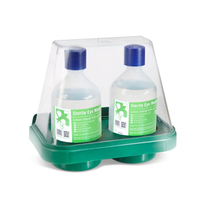 CLICK MEDICAL DOUBLE EYEWASH STAND WITH 2 x 500ml - Clear