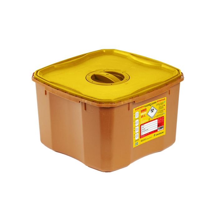 WOODSAFE SHARPS BIN LID AND SCREW FIT CAP 25LTR - Brown