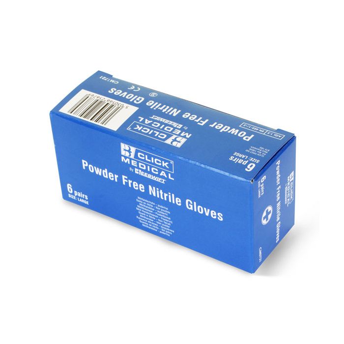 NITRILE GLOVES 6 PAIRS IN A CARTON - Blue
