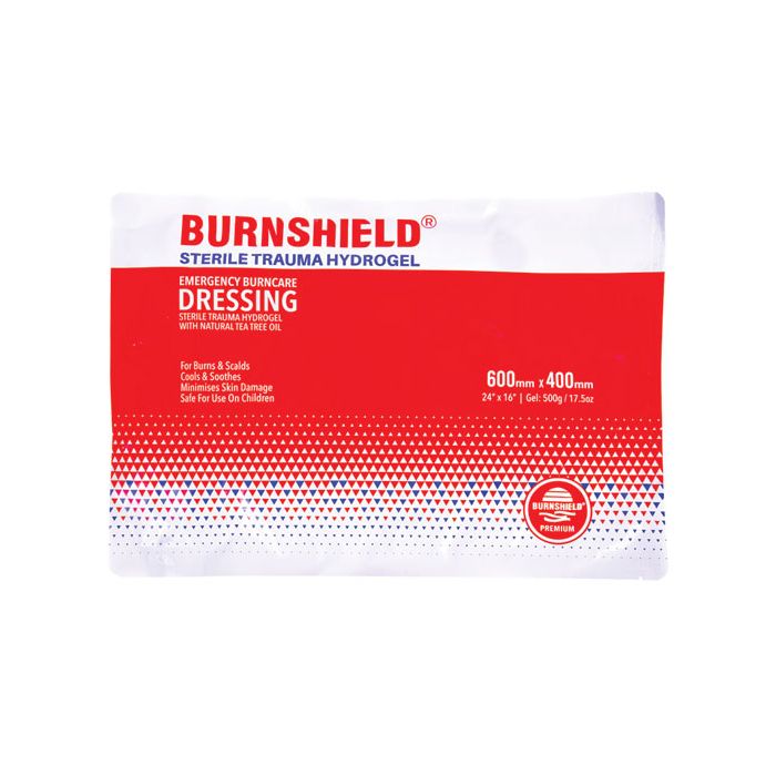 BURNSHIELD STERILE TRAUMA HYDROGEL 600 X 400MM DRESSING - White/Red