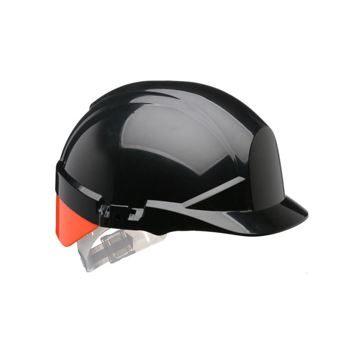 REFLEX BLACK SLIP RATCHET HELMET C/W ORANGE FLASH - Black