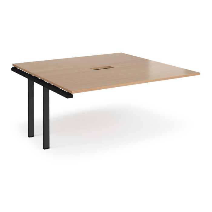 Adapt square power ready add-on boardroom table-Beech