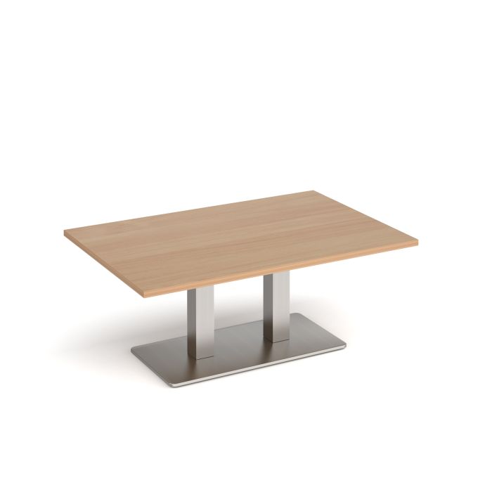Eros rectangular coffee table with twin uprights-Beech Eros rectangular coffee table with twin uprights-Beech